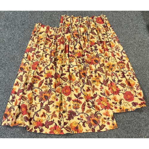 5202 - Textiles - Pair of Sanderson linen curtains, AMANPURI 2008, 72cm wide, 150cm drop