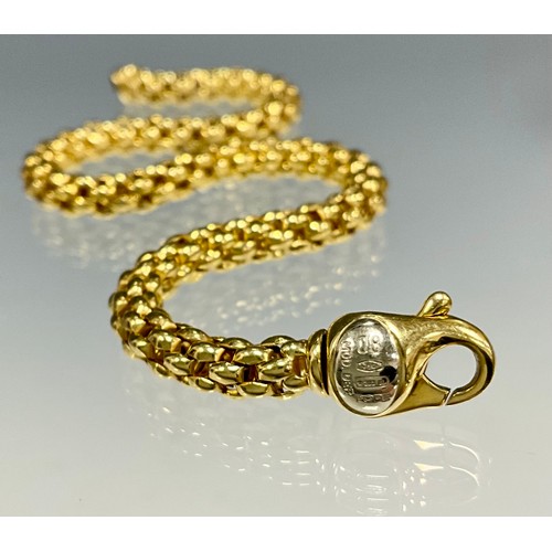 6280 - Fope - an Italian 18ct gold flex-it bracelet, 19cm long, signed spring clasp, stamped Mod Dep 08, 75... 