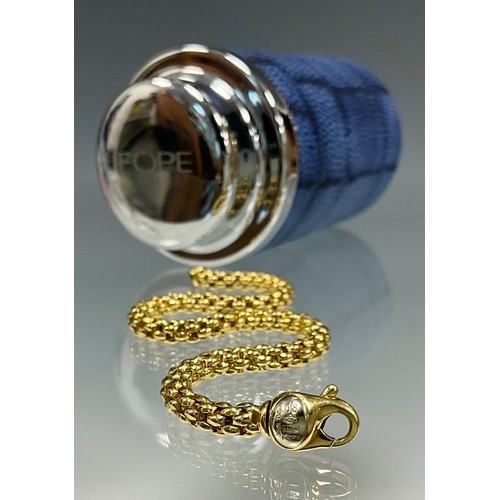 6280 - Fope - an Italian 18ct gold flex-it bracelet, 19cm long, signed spring clasp, stamped Mod Dep 08, 75... 