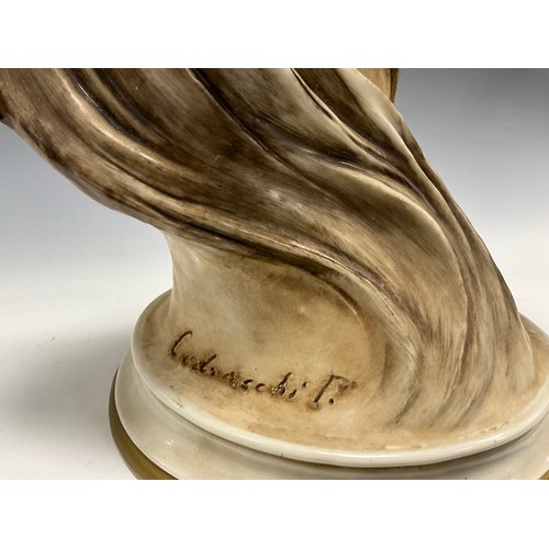 6297 - A Capodimonte porcelain bust, by Piergianni Cedraschi (1935-2012), modelled as a horse's head, paint... 