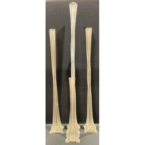 5189 - A pair of Victorian lily vases, 80cm high; another larger, 100cm high, etc (4)