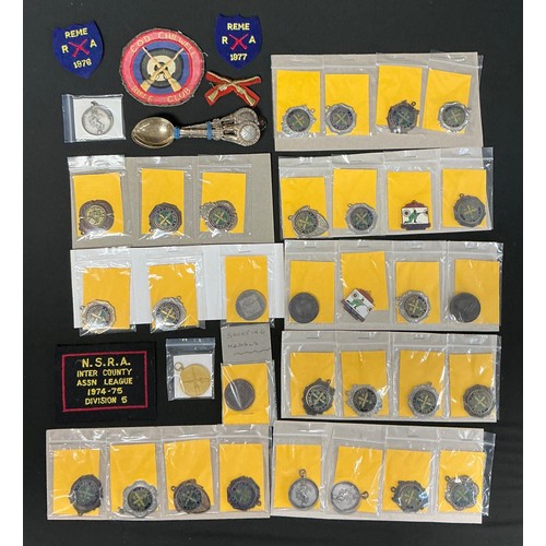 5193 - A Nottinghamshire Rifle Association badge; others similar, a National Short Range Rifle League ename... 