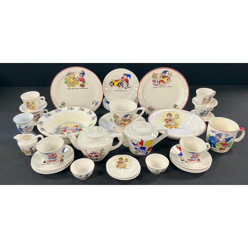5048 - A child's Noddy part tea set; a Staffordshire baby's breakfast bowl, printed with Noddy and Big Ears... 