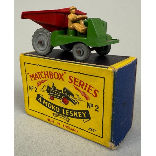 3031 - Matchbox Moko Lesney - eight vehicle comprising No.2 Muir Hill Site Dumper, No.6 Euclid Dump Truck, ... 