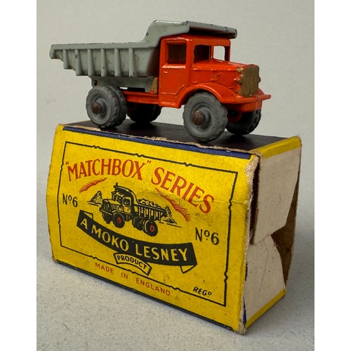 3031 - Matchbox Moko Lesney - eight vehicle comprising No.2 Muir Hill Site Dumper, No.6 Euclid Dump Truck, ... 