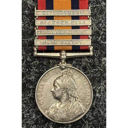 5008 - Victorian Queens South Africa Medal with Wittenbergen, Diamond Hill, Johannesburg and Cape Colony Cl... 