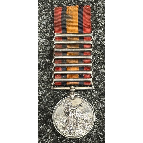 5009 - Victorian Queens South Africa Medal with 7 clasps, South Africa 1901, Belfast, Diamond Hill, Johanne... 