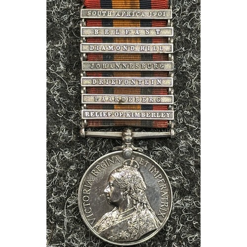 5009 - Victorian Queens South Africa Medal with 7 clasps, South Africa 1901, Belfast, Diamond Hill, Johanne... 