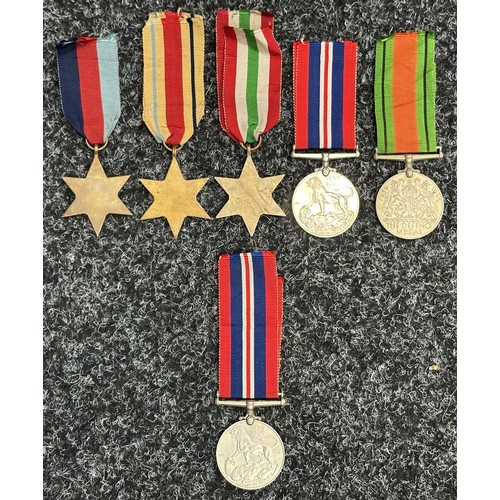 5053 - WW2 British Medal Group comprising of 1939-45 Star, Africa Star with 1st Army Clasp, Italy Star, War... 