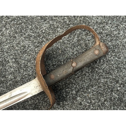 5076 - British 1899 Pattern Cavalry Sword with single edged fullered blade 850mm in length marked 