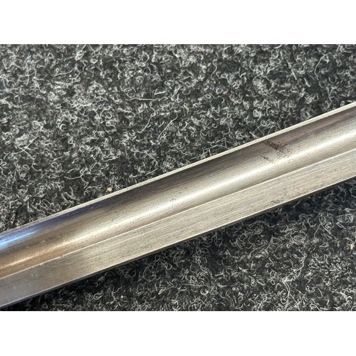 5076 - British 1899 Pattern Cavalry Sword with single edged fullered blade 850mm in length marked 