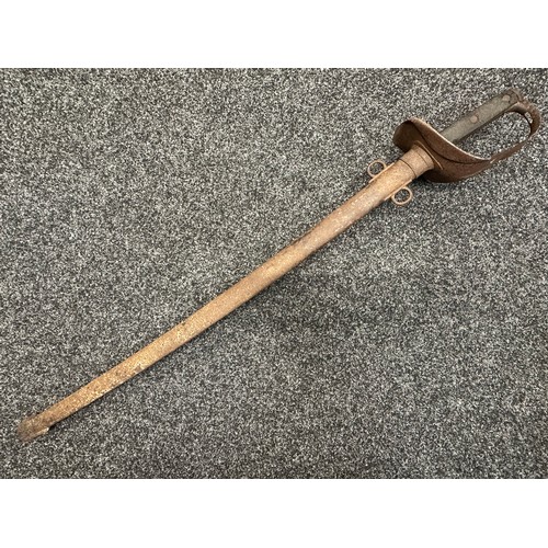 5076 - British 1899 Pattern Cavalry Sword with single edged fullered blade 850mm in length marked 