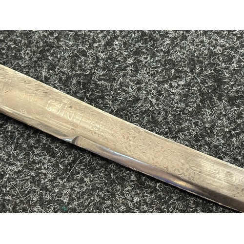 5076 - British 1899 Pattern Cavalry Sword with single edged fullered blade 850mm in length marked 