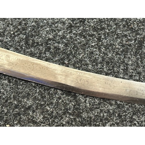 5076 - British 1899 Pattern Cavalry Sword with single edged fullered blade 850mm in length marked 