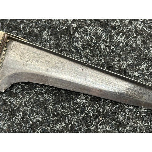 5079 - Turkish Ear style Knife with single edged plated blade 160mm in length. No markings. White metal fit... 
