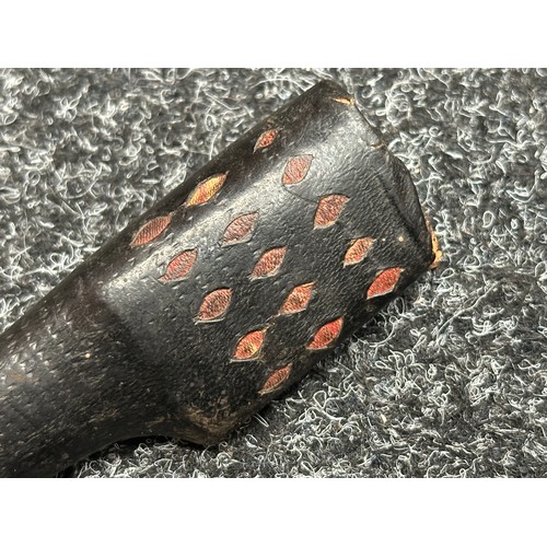 5079 - Turkish Ear style Knife with single edged plated blade 160mm in length. No markings. White metal fit... 