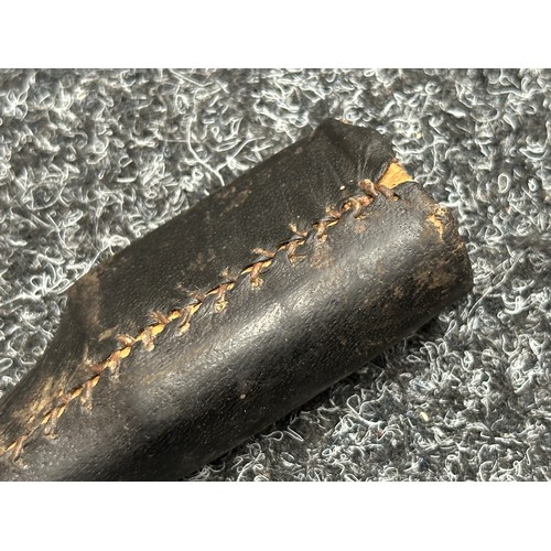 5079 - Turkish Ear style Knife with single edged plated blade 160mm in length. No markings. White metal fit... 