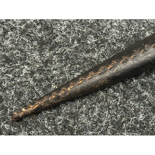 5079 - Turkish Ear style Knife with single edged plated blade 160mm in length. No markings. White metal fit... 