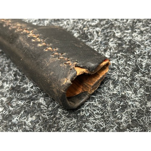 5079 - Turkish Ear style Knife with single edged plated blade 160mm in length. No markings. White metal fit... 