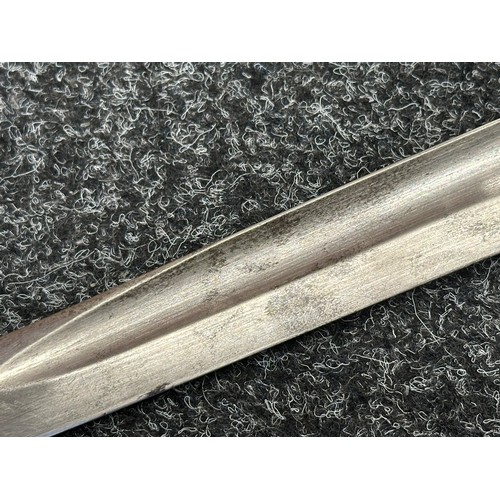 5088 - British P1860 Martini Henry Yataghan sword bayonet with curved fullered blade 577mm in length. Germa... 