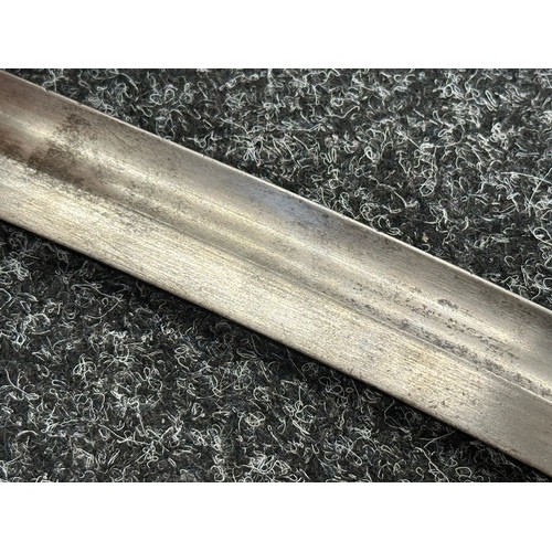 5088 - British P1860 Martini Henry Yataghan sword bayonet with curved fullered blade 577mm in length. Germa... 