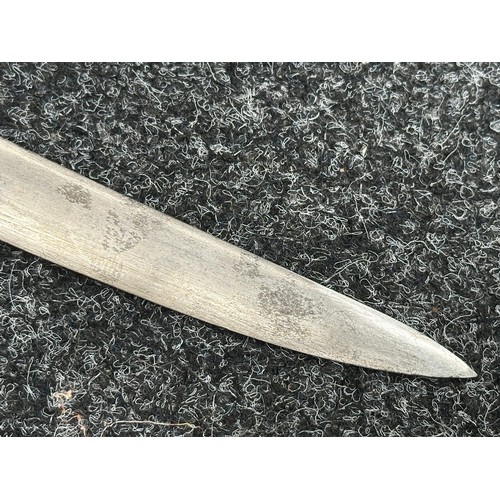 5088 - British P1860 Martini Henry Yataghan sword bayonet with curved fullered blade 577mm in length. Germa... 