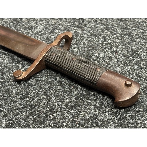 5088 - British P1860 Martini Henry Yataghan sword bayonet with curved fullered blade 577mm in length. Germa... 