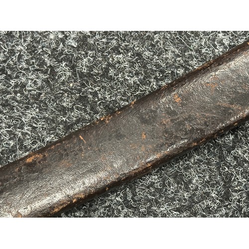 5088 - British P1860 Martini Henry Yataghan sword bayonet with curved fullered blade 577mm in length. Germa... 