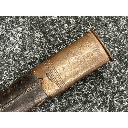 5088 - British P1860 Martini Henry Yataghan sword bayonet with curved fullered blade 577mm in length. Germa... 