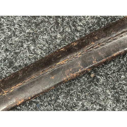 5088 - British P1860 Martini Henry Yataghan sword bayonet with curved fullered blade 577mm in length. Germa... 