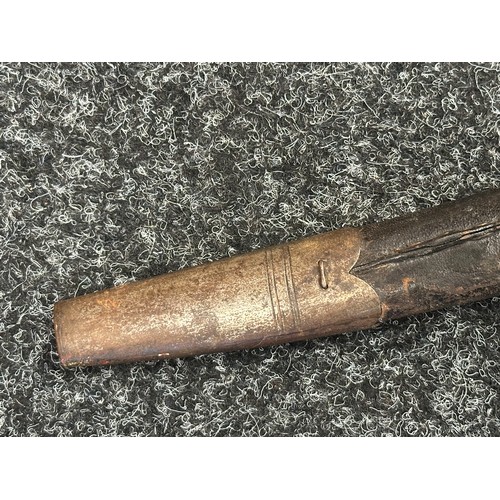 5088 - British P1860 Martini Henry Yataghan sword bayonet with curved fullered blade 577mm in length. Germa... 