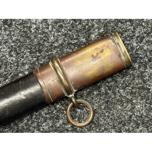 5098 - US Officers Sword with curved fullered blade with etched decoration to both sides including 