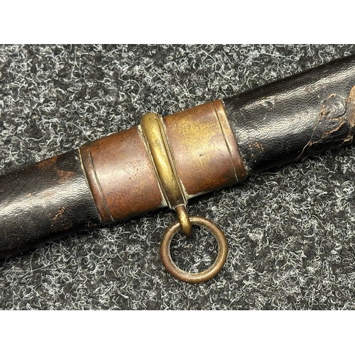 5098 - US Officers Sword with curved fullered blade with etched decoration to both sides including 