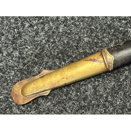 5098 - US Officers Sword with curved fullered blade with etched decoration to both sides including 