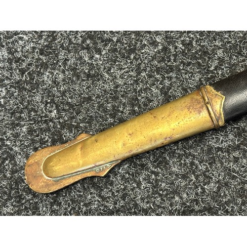 5098 - US Officers Sword with curved fullered blade with etched decoration to both sides including 