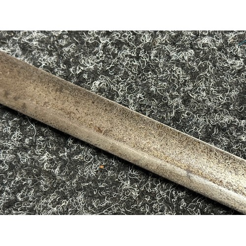 5104 - British 1796 Pattern Officers Sword with single edged fullered blade, unmarked, 800mm in length. Fol... 