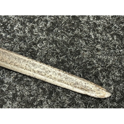 5104 - British 1796 Pattern Officers Sword with single edged fullered blade, unmarked, 800mm in length. Fol... 