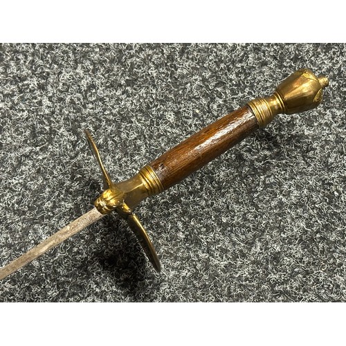 5104 - British 1796 Pattern Officers Sword with single edged fullered blade, unmarked, 800mm in length. Fol... 