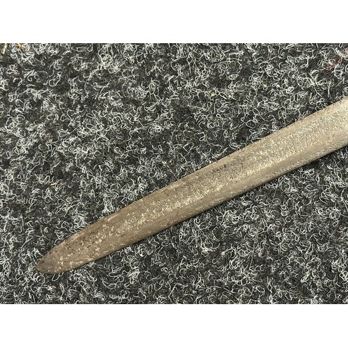 5104 - British 1796 Pattern Officers Sword with single edged fullered blade, unmarked, 800mm in length. Fol... 