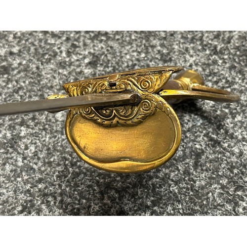 5104 - British 1796 Pattern Officers Sword with single edged fullered blade, unmarked, 800mm in length. Fol... 