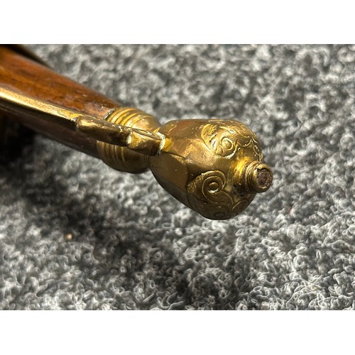 5104 - British 1796 Pattern Officers Sword with single edged fullered blade, unmarked, 800mm in length. Fol... 