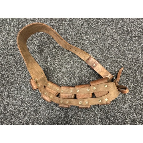 5110 - WW1 British 1903 pattern Leather .303 Rifle Bandoleer. Maker marked and dated 