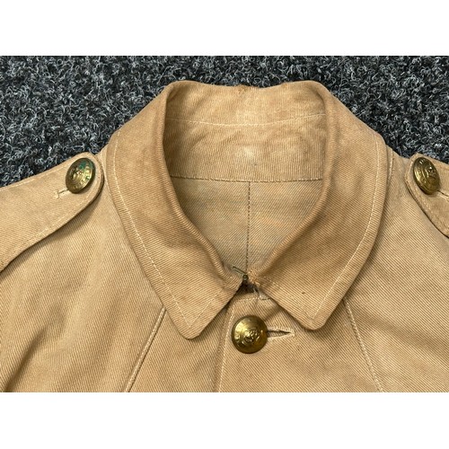 5111 - WW1 British Khaki Drill Tunic Sgt Kings African Rifles complete with original buttons, brass shoulde... 