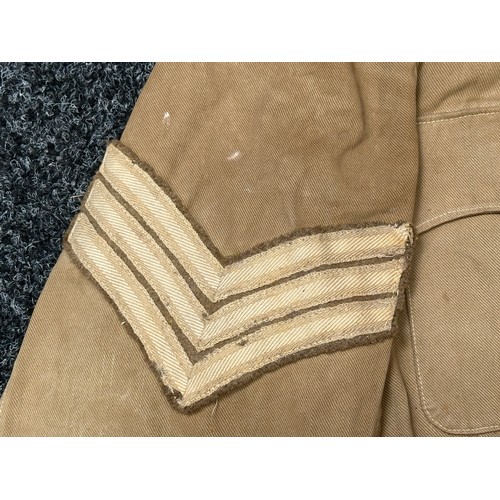 5111 - WW1 British Khaki Drill Tunic Sgt Kings African Rifles complete with original buttons, brass shoulde... 