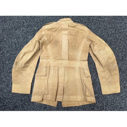 5111 - WW1 British Khaki Drill Tunic Sgt Kings African Rifles complete with original buttons, brass shoulde... 