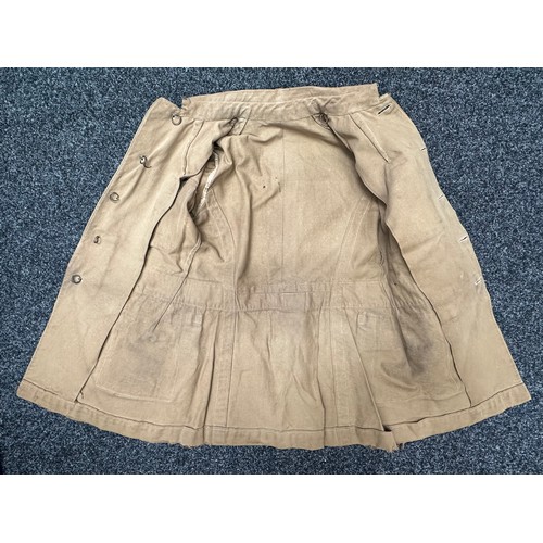 5111 - WW1 British Khaki Drill Tunic Sgt Kings African Rifles complete with original buttons, brass shoulde... 