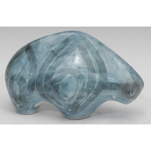 A Rye Pottery ceramic animal, a bison, by David Sharpe (English ...