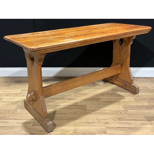 An Arts & Crafts period pitch pine centre table, possibly ...