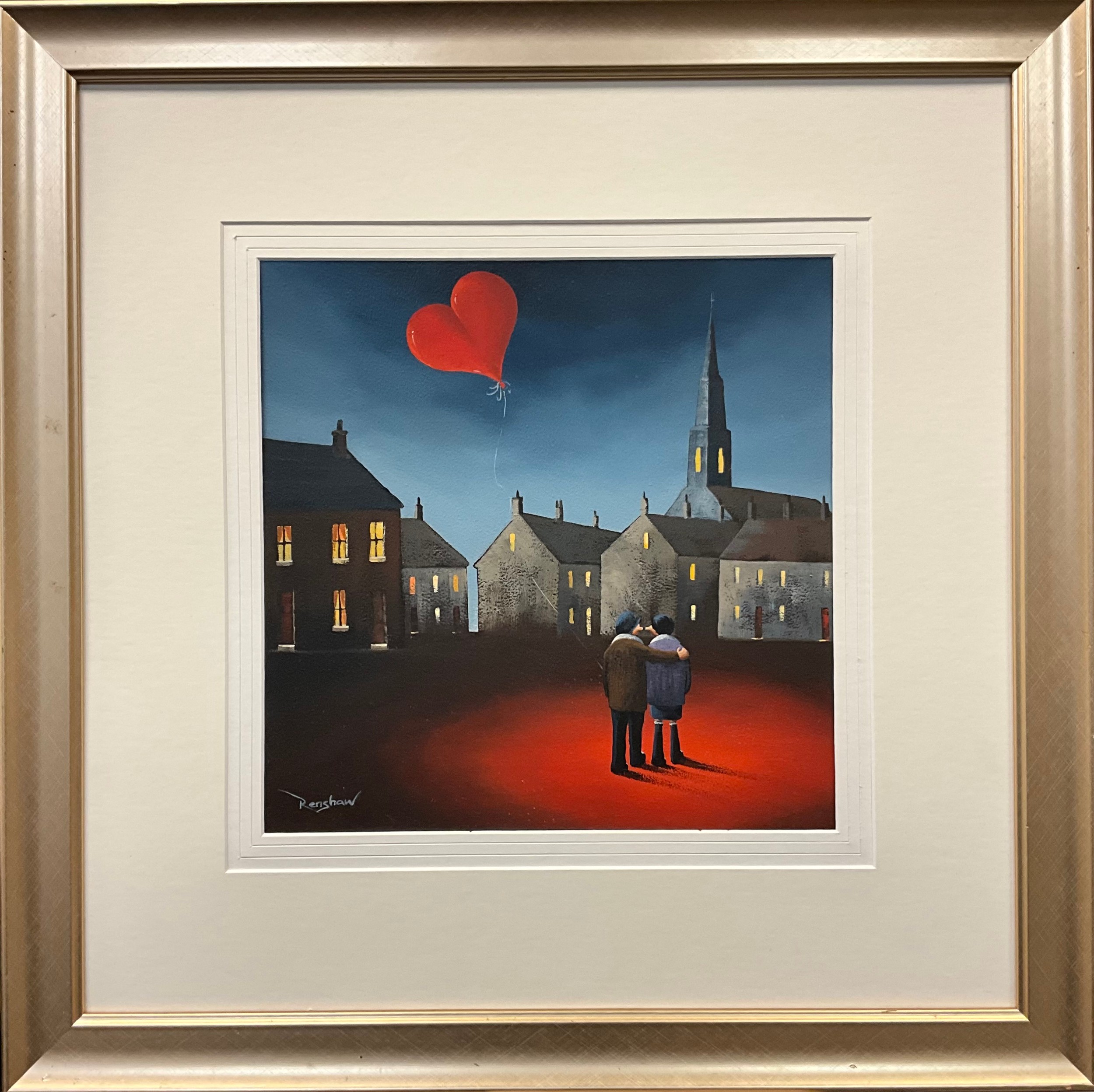 David Renshaw (British, bn. 1973) Love and a Red Balloon signed, oil on ...