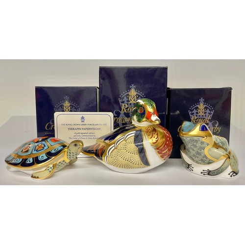 3174 - A Royal Crown Derby paperweight, Terrapin, specially commissioned by The Guild of China & Glass Reta... 